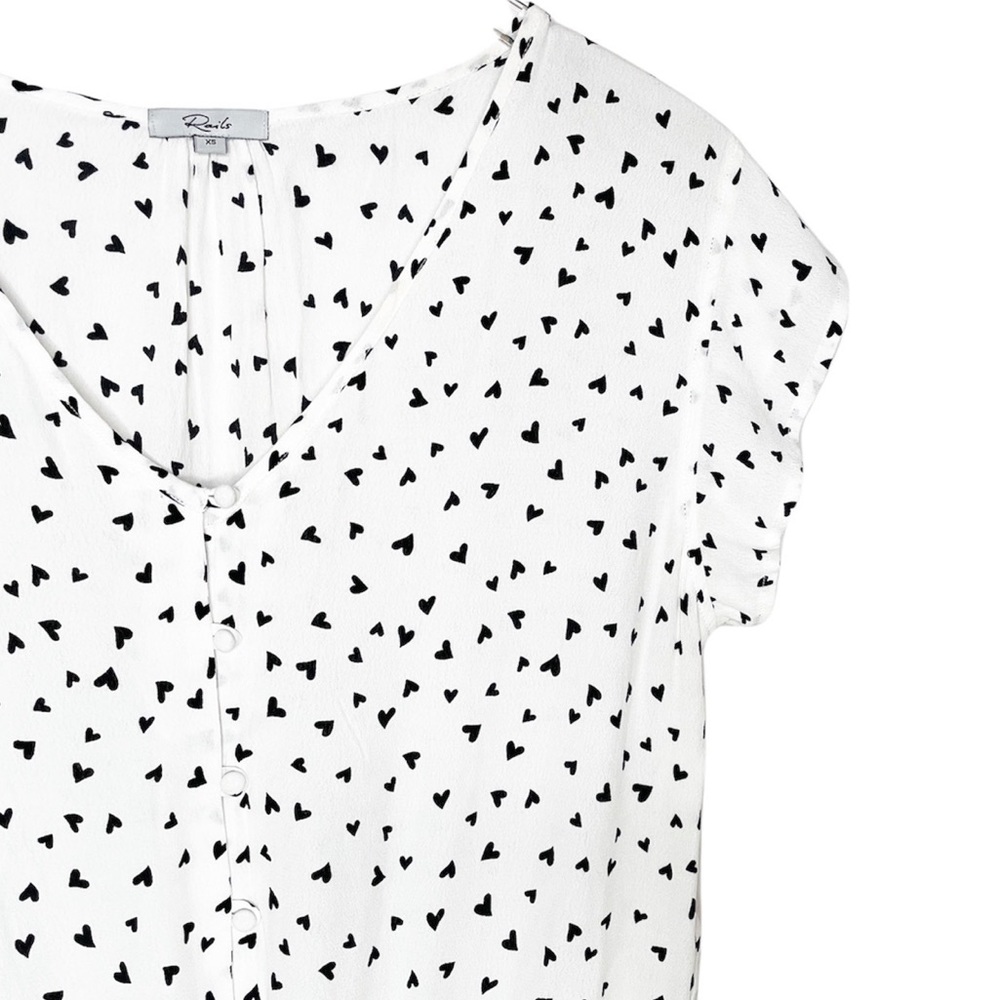 Rails Bretton Heart Print Tie Top - image 4